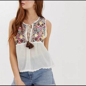 Free People embroidered tank top